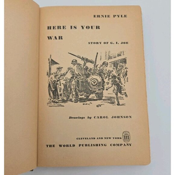 Here is Your War Story Of GI Joe by Ernie Pyle Forum Books 1945 Hardcover World - Picture 11 of 12
